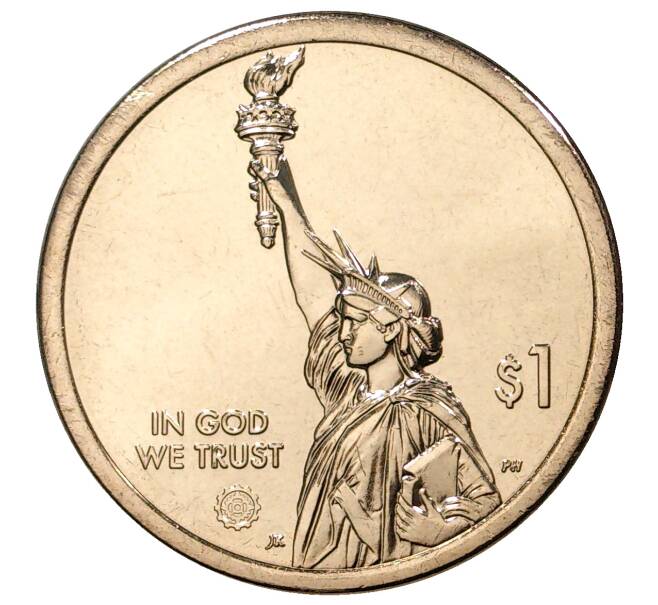 Монета 1 доллар 2019 года D США «Американские инновации — Сад попечителей» (Артикул M2-33475)