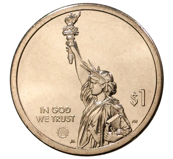 Монета 1 доллар 2019 года P США «Американские инновации — Вакцина против полиомиелита» (Артикул M2-32879)