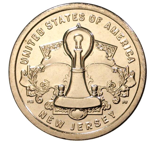 Монета 1 доллар 2019 года P США «Американские инновации — Лампа накаливания» (Артикул M2-33270)