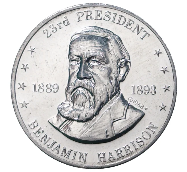 Жетон фирмы SHELL (Шелл) 1968 года США «23-й Президент США Бенджамин Гаррисон» (Артикул H5-30016)