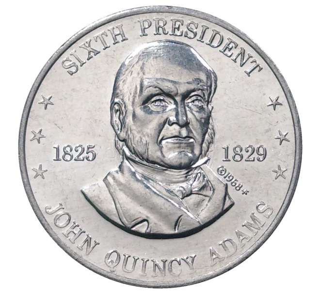 Жетон фирмы SHELL (Шелл) 1968 года США «6-й Президент США Джон Куинси Адамс» (Артикул H5-30020)