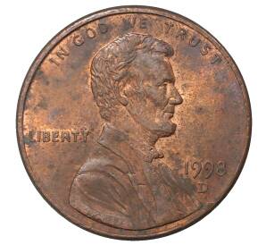 1 цент 1998 года D США — Фото №1