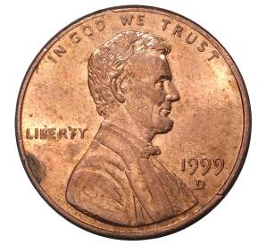 1 цент 1999 года D США — Фото №1