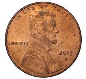 1 цент 2013 года D США — Фото №1
