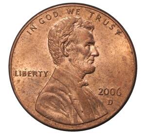 1 цент 2006 года D США — Фото №1