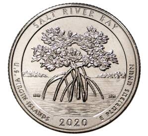 25 центов (1/4 доллара) 2020 года S США «Национальные парки — №53 Исторический парк и заповедник Бухта Соленой реки» — Фото №1