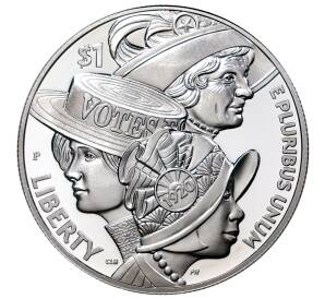 1 доллар 2020 года Р США «Столетие женского избирательного права» (Proof) — Фото №1