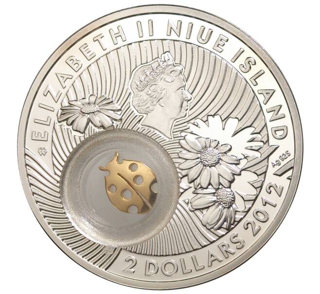 Монета 2 доллара 2012 года Ниуэ «Монета на удачу — Божья коровка» (Артикул M2-40819)