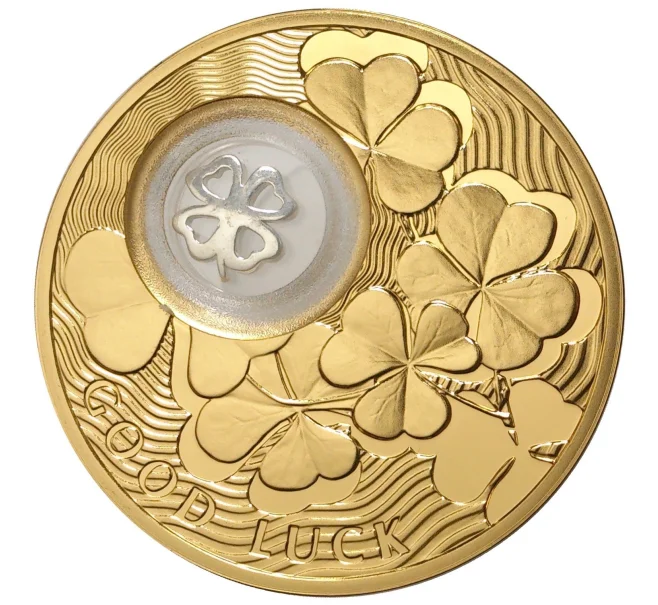Монета 2 доллара 2013 года Ниуэ «Монета на удачу — Четырехлистный клевер» (Артикул M2-40822)