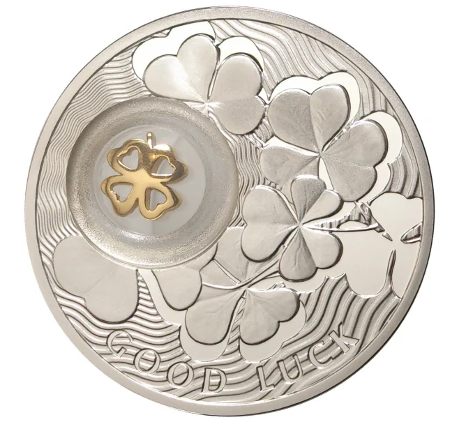 Монета 2 доллара 2012 года Ниуэ «Монета на удачу — Четырехлистный клевер» (Артикул M2-40823)