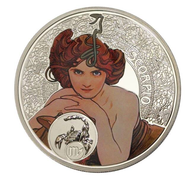 Монета 1 доллар 2010 года Ниуэ «Знак зодиака — Скорпион» (Артикул M2-40826)