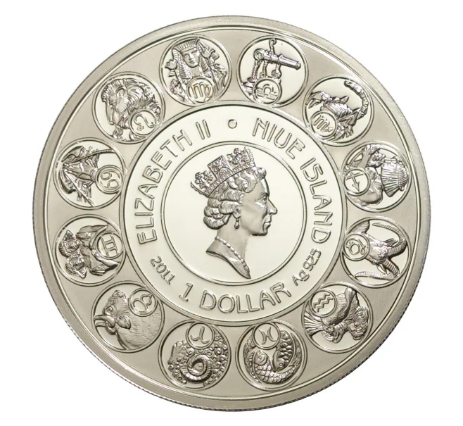 Монета 1 доллар 2010 года Ниуэ «Знак зодиака — Телец» (Артикул M2-40831)