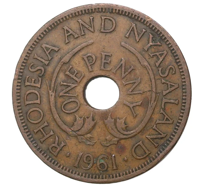 Монета 1 пенни 1961 года Родезия и Ньясаленд (Артикул M2-40860)