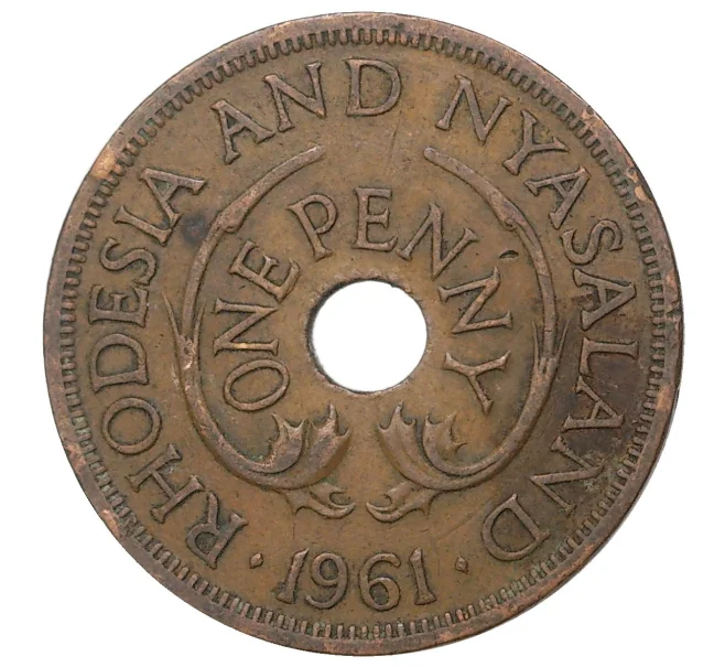 Монета 1 пенни 1961 года Родезия и Ньясаленд (Артикул M2-40862)