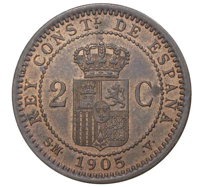 Монета 2 сентимо 1905 года Испания (Артикул M2-40897)