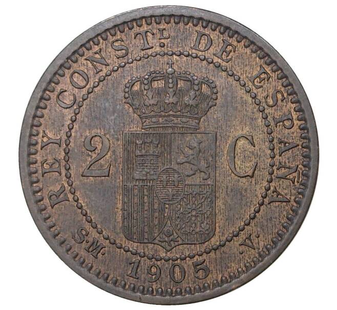 Монета 2 сентимо 1905 года Испания (Артикул M2-40901)