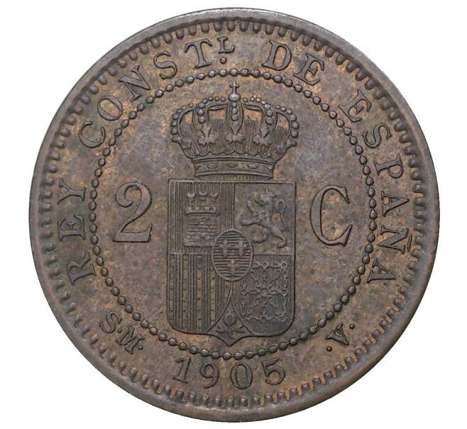 Монета 2 сентимо 1905 года Испания (Артикул M2-40906)