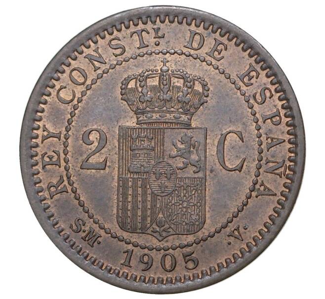 Монета 2 сентимо 1905 года Испания (Артикул M2-40908)
