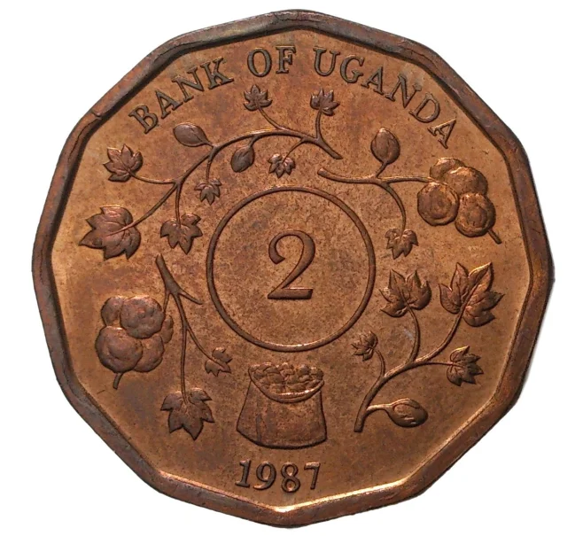 Монета 2 шиллинга 1987 года Уганда (Артикул M2-41037)