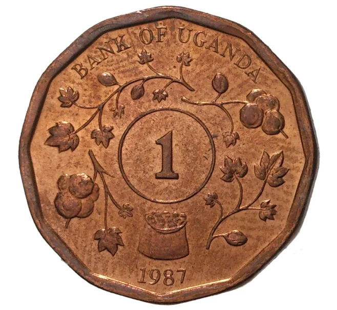 Монета 1 шиллинг 1987 года Уганда (Артикул M2-41038)