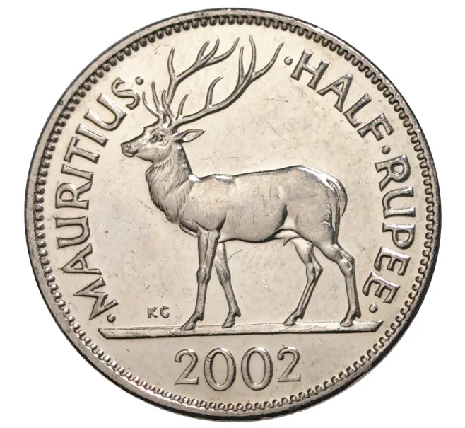 Монета 1/2 рупии 2002 года Маврикий (Артикул M2-41148)