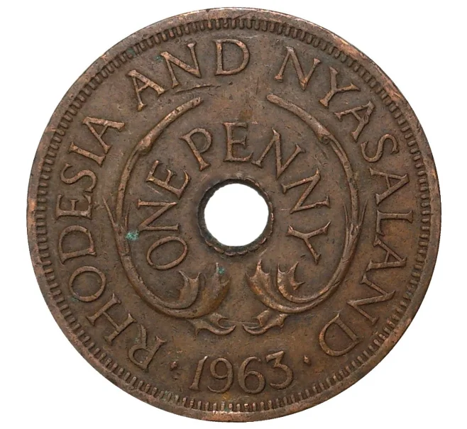 Монета 1 пенни 1963 года Родезия и Ньясаленд (Артикул M2-41181)