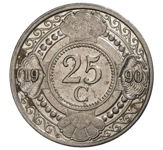 25 центов 1990 года Нидерландские Антильские острова