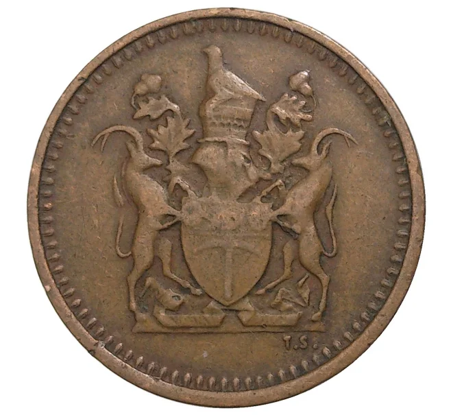 Монета 1/2 цента 1970 года Родезия (Артикул M2-41510)