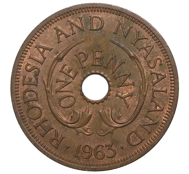 Монета 1 пенни 1963 года Родезия и Ньясаленд (Артикул M2-41525)