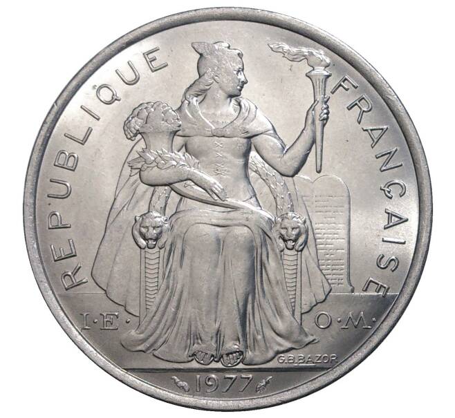 5 франков 1977 года Французская Полинезия