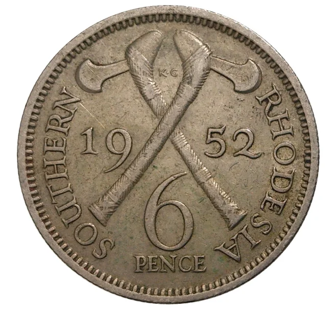 Монета 6 пенсов 1952 года Южная Родезия (Артикул M2-41634)
