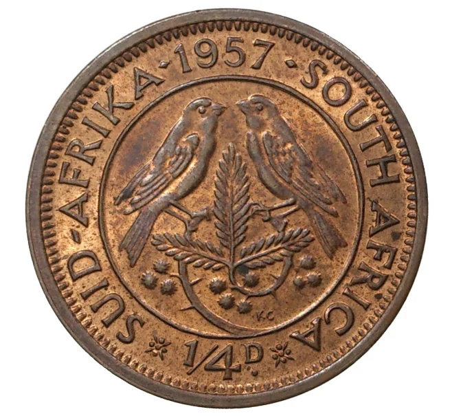 Монета 1/4 пенни 1957 года Британская Южная Африка (Артикул M2-41710)