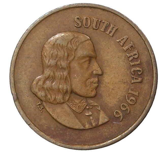 1 цент 1966 года ЮАР — Надпись на английском (SOUTH AFRICA) (Артикул M2-41713)