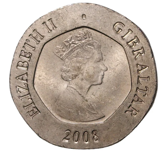20 пенсов 2008 года Гибралтар