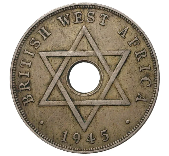 Монета 1 пенни 1945 года Британская Западная Африка (Артикул M2-42049)