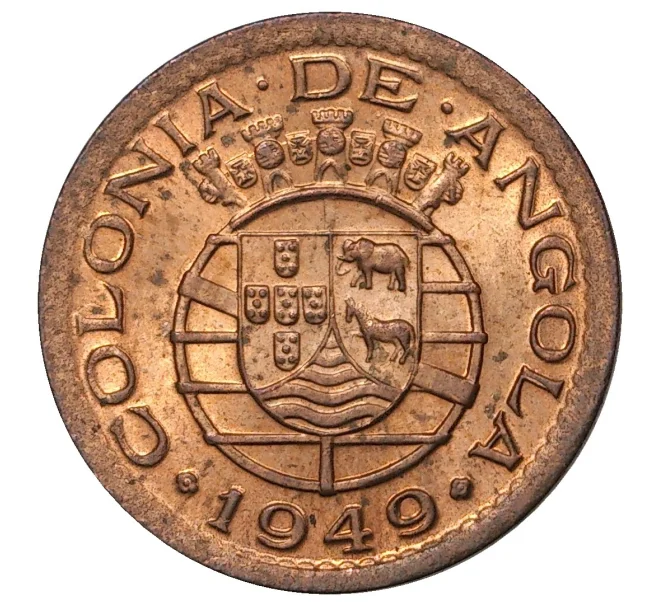 Монета 10 сентаво 1949 года Португальская Ангола (Артикул M2-42154)