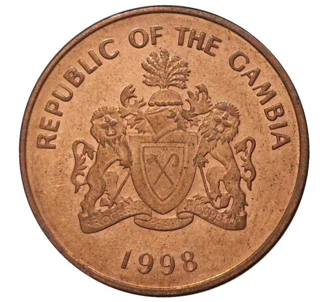 Монета 5 бутутов 1998 года Гамбия (Артикул M2-42475)