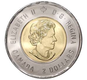 2 доллара 2020 года Канада «75 лет победе во Второй Мировой войне» — Фото №2