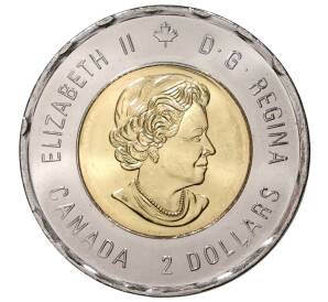 2 доллара 2020 года Канада «75 лет победе во Второй Мировой войне» (Цветное покрытие)