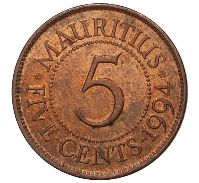 Монета 5 центов 1994 года Маврикий (Артикул M2-42825)