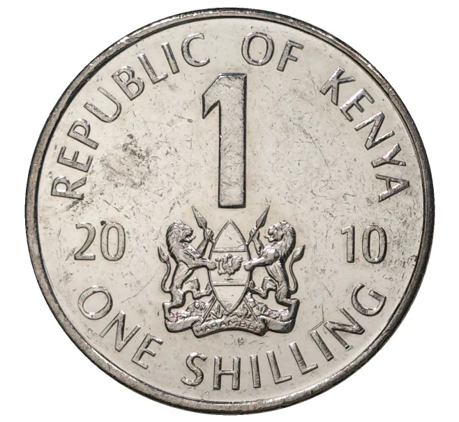 Монета 1 шиллинг 2010 года Кения (Артикул M2-42830)