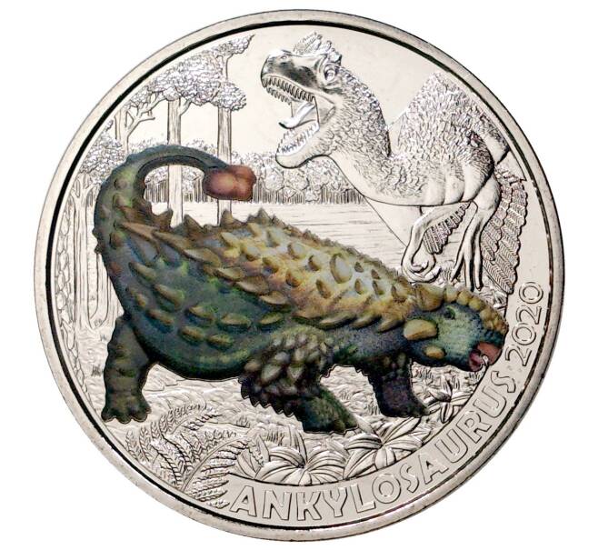 Монета 3 евро 2020 года Австрия «Супер динозавры — Анкилозавр» (Артикул M2-42885)