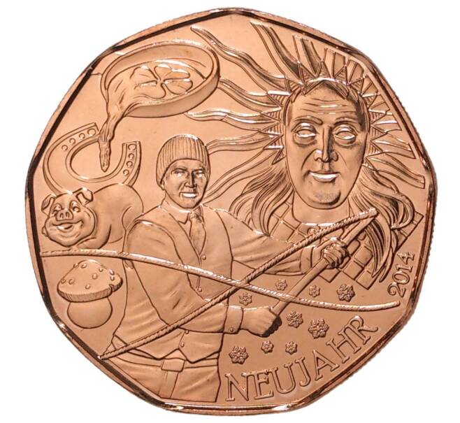 Монета 5 евро 2014 года Австрия «Новый год» (Артикул M2-30376)