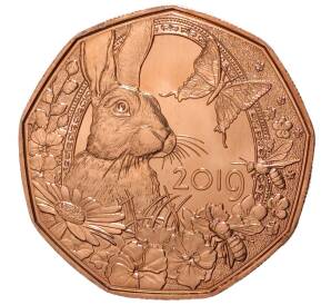 5 евро 2019 года Австрия «Пасхальный заяц» — Фото №1