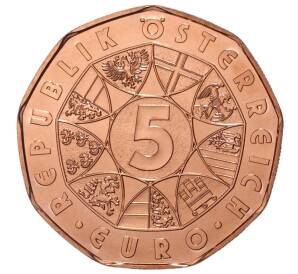 5 евро 2016 года Австрия «Новый год — Новогодний концерт Венского филармонического оркестра» — Фото №2