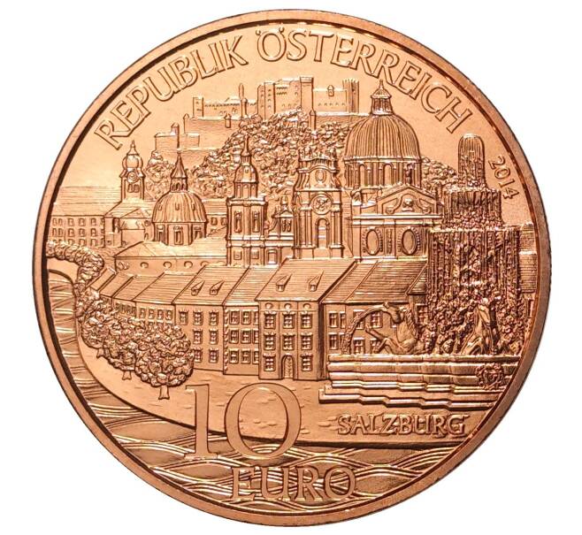 Монета 10 евро 2014 года Австрия «Земли Австрии — Зальцбург» (Артикул: M2-33085) — Фото №2