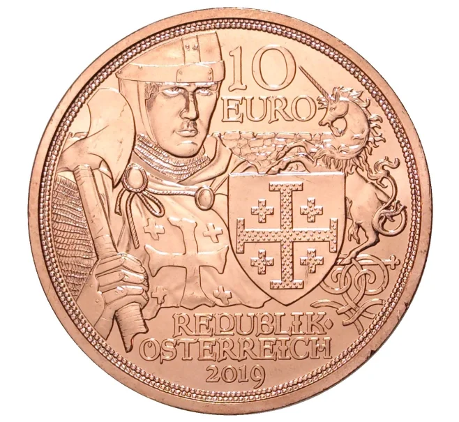 Монета 10 евро 2019 года Австрия «Рыцарские истории — Готфрид Бульонский» (Артикул M2-33092)