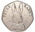 50 пенсов 2016 года Великобритания «150 лет со дня рождения Беатрис Поттер — Кролик Питер» (Артикул M2-3827)
