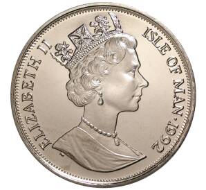 1 крона 1992 года Остров Мэн «Сиамская кошка» — Фото №2