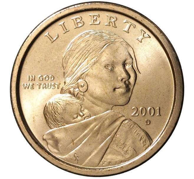 Монета 1 доллар 2001 года D США Сакагавея «Парящий орел» (Артикул M2-0916)
